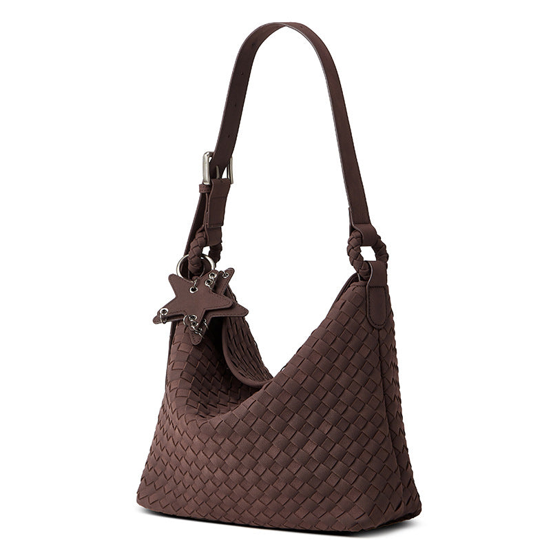 Suede Brushed Veet Large Capacity Woven Women's Shoulder Bag