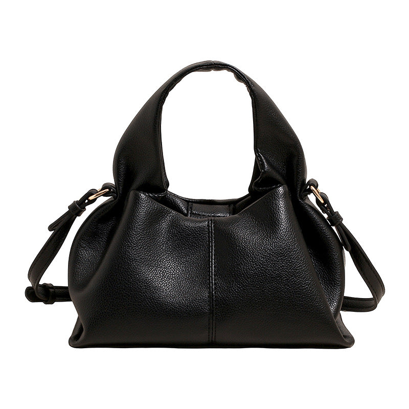 Women's Cloud Lychee Pattern Soft Fashion Solid Women's Handbag