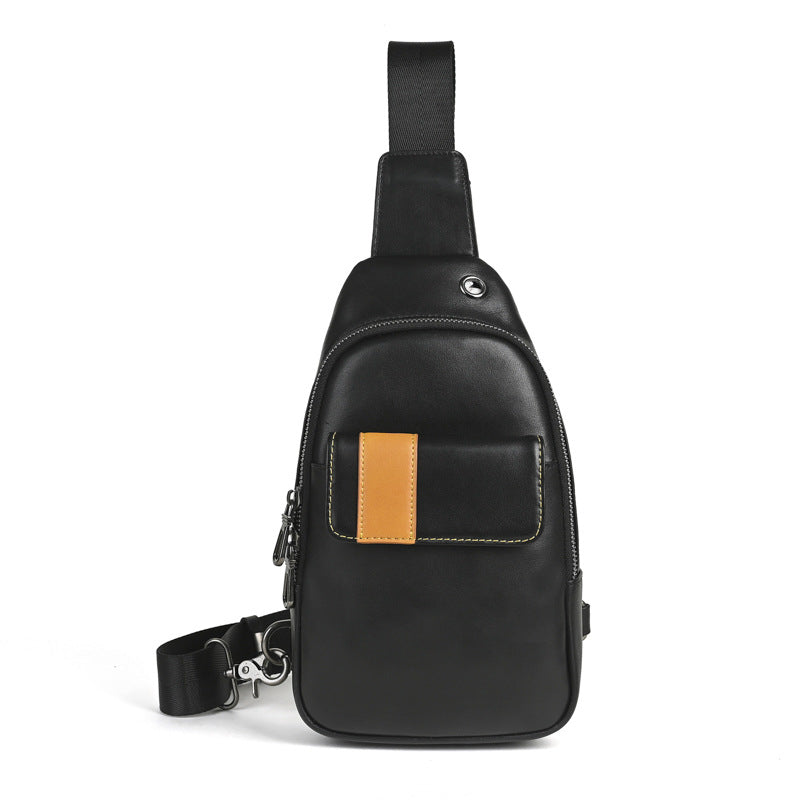 Men's Top Layer Cattlehide Fashion Trendy Leisure Men's Chest Bag
