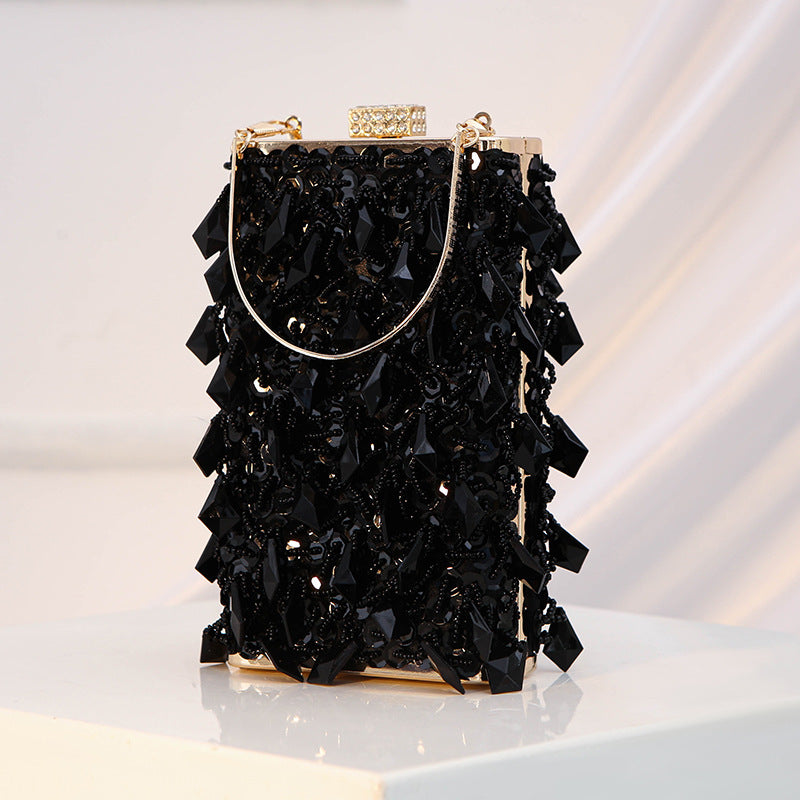 Women's Feast Handmade Beaded Vertical Banquet Dress Dinner Bag