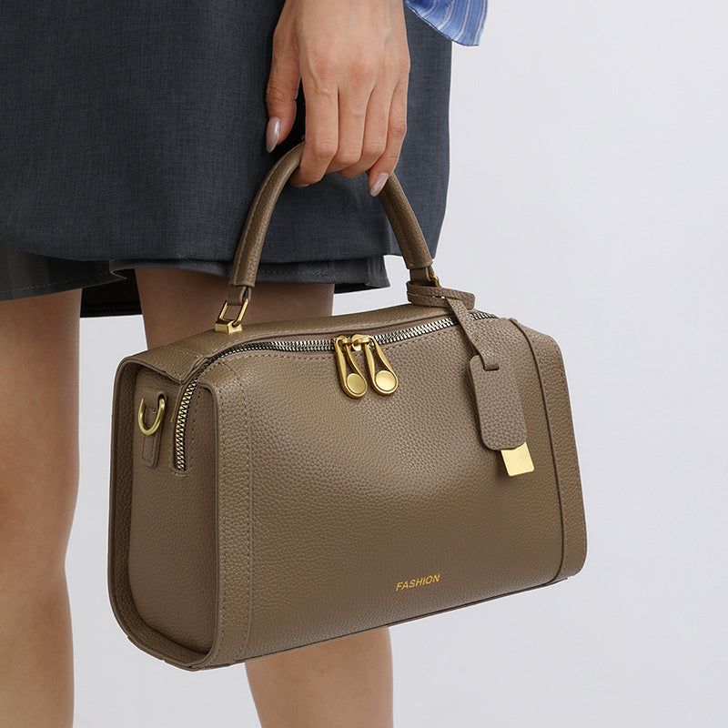 Women's Genuine Leather Boston Practical High-grade Fashionable Hand Holding Bags