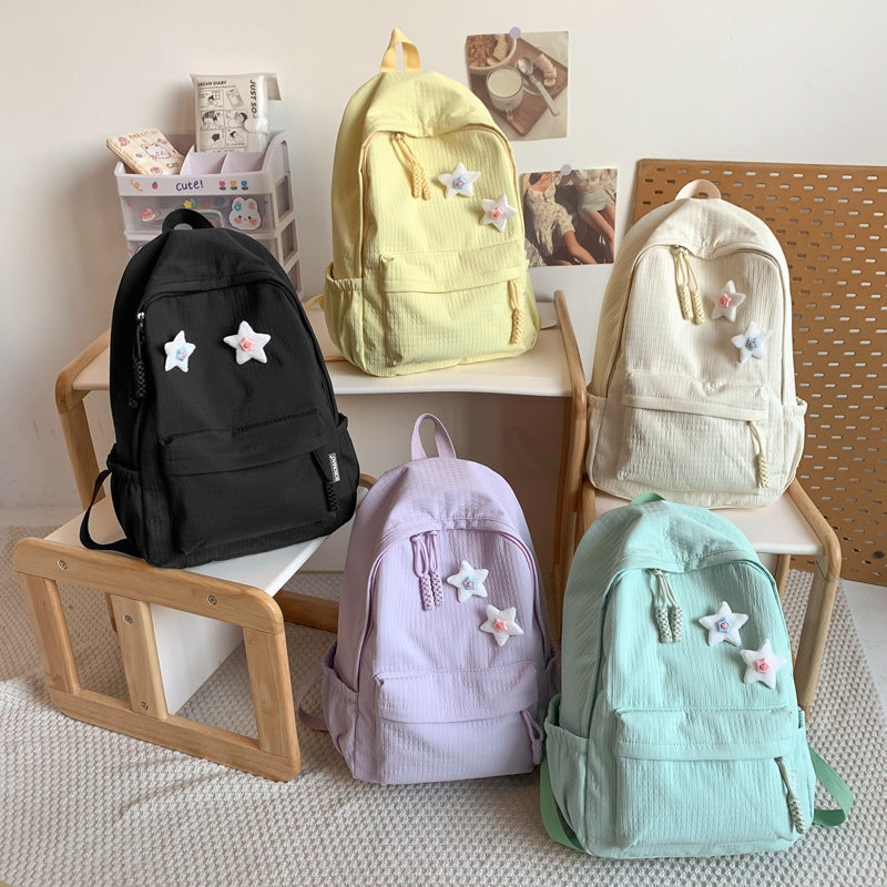 Women's Solid Color Korean High Junior Style Primary School Bag