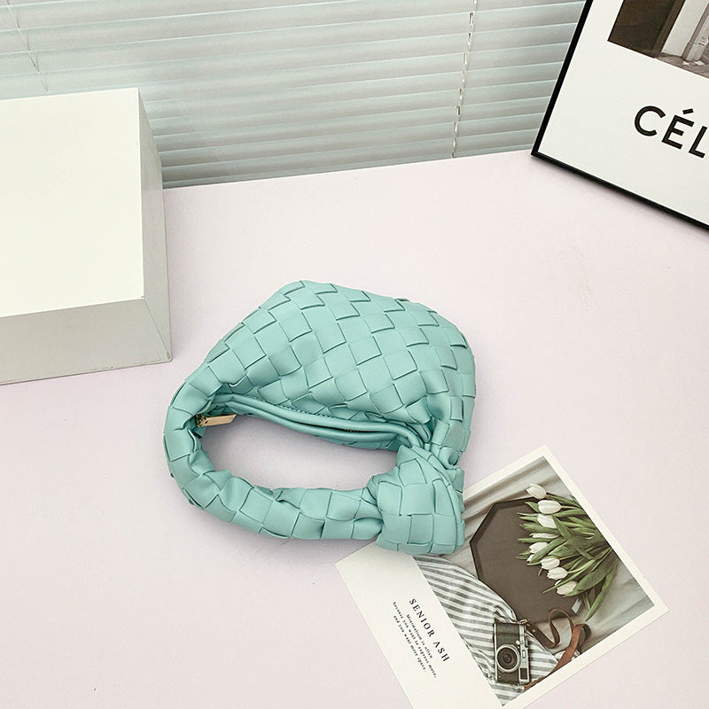 Women's Fashion Simple Net Cloud Woven Croissant Bags