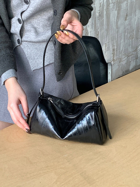 Women's Baguette Niche Eel Pattern Pillow Leather Women's Shoulder Bag