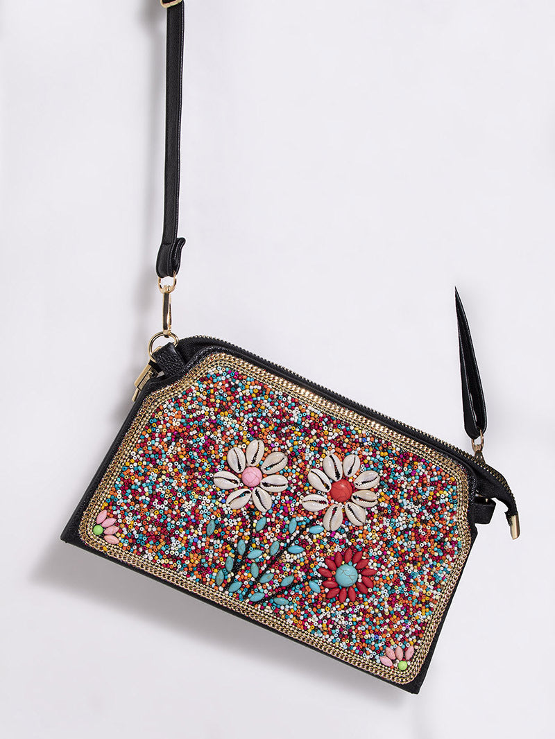 Women's Bohemian Style Bead Shell Flower Trip Bags