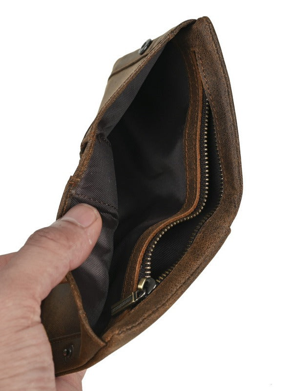 Men's Ancient Hipster Genuine Leather Vertical Fashion Vintage Cowhide Men's Wallets