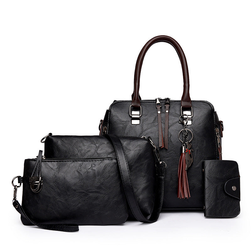 Unique Women's Retro Mother Oil Leather Bags