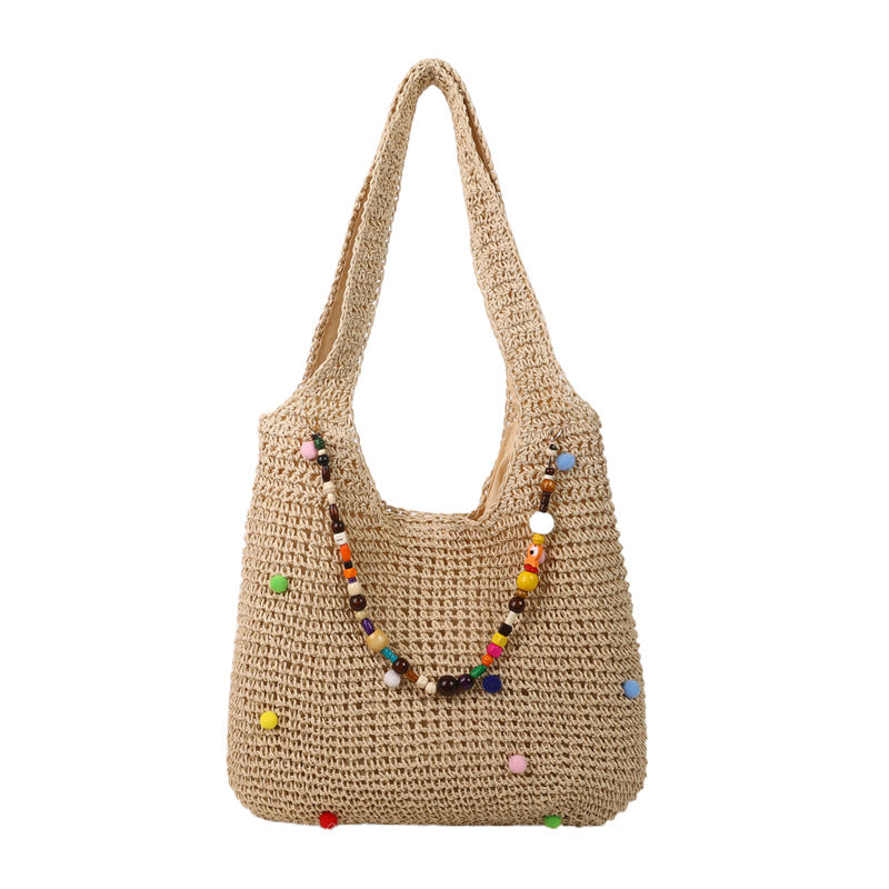 Idle Style Fashion Large Capacity Simple Versatile Korean Western Seaside Women's Shoulder Bag