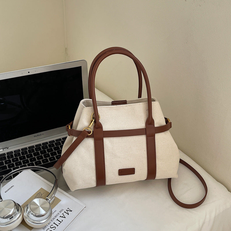 Classic Women's Retro Contrast Color Canvas Women's Messenger Bag