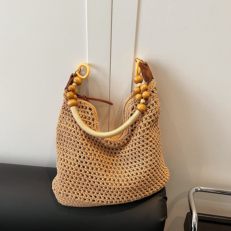 Women's Vacation Style Woven Knitted Hollow Fashion Women's Shoulder Bag