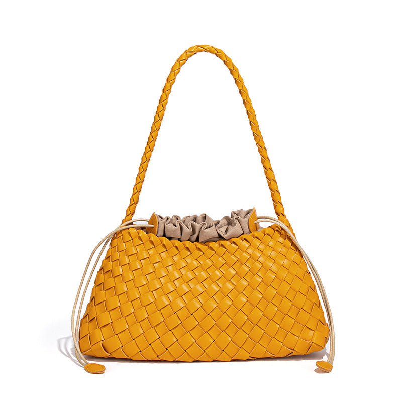 Women's Urban Simple Retro Solid Color Vegetable Basket Mother Underarm Women's Handbag
