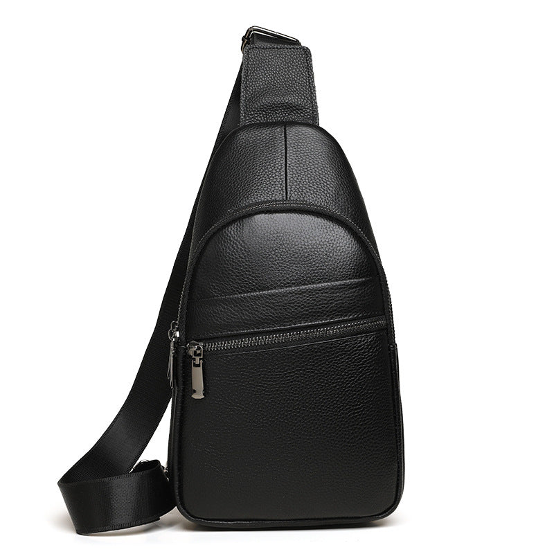 Men's First Layer Cowhide Genuine Leather Large Capacity Men's Chest Bag