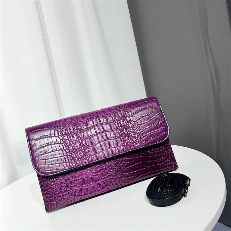 Women's Vintage Crocodile Pattern Patent Versatile High Quality Women's Clutch