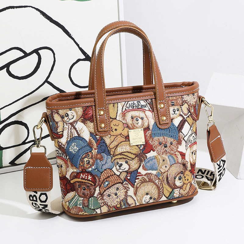 Women's Printed Canvas Large Capacity Totes Commute Bags