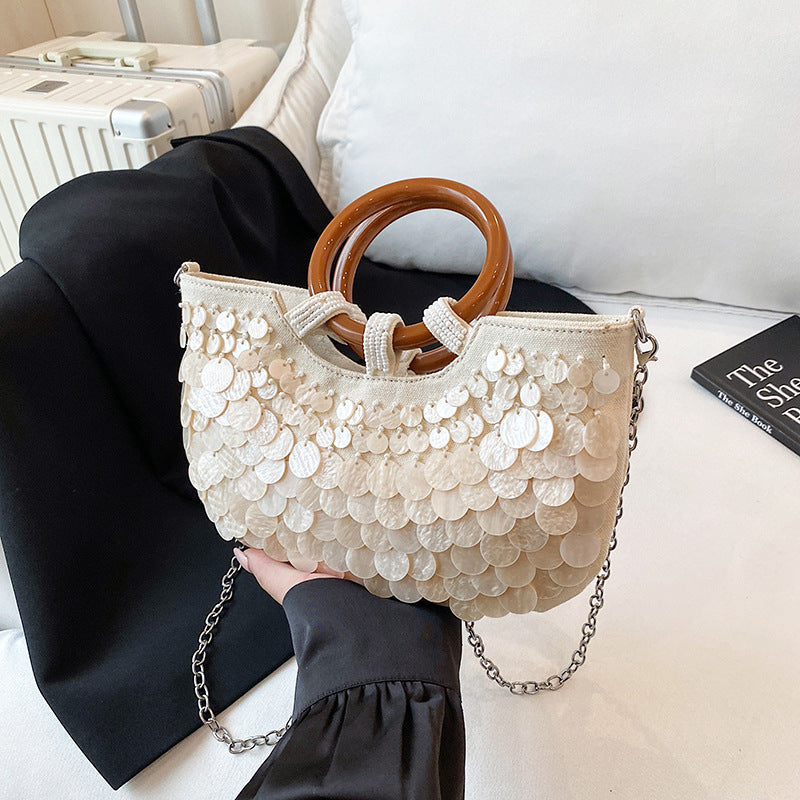 Women's Handmade Shell Niche Fairy Temperament Wild Women's Messenger Bag