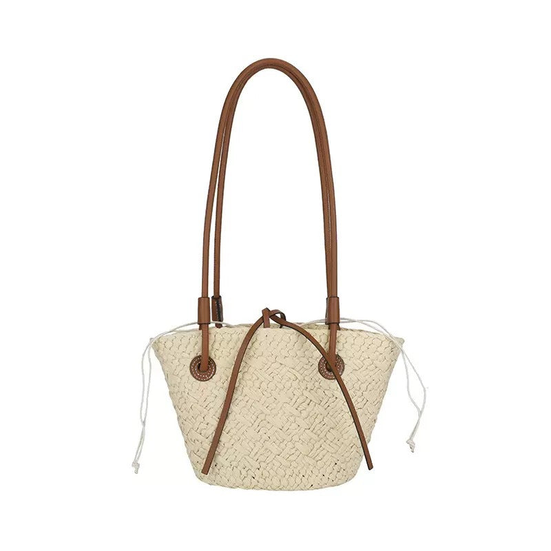 Strict Selection French Woven Leisure Vacation Large Capacity Simple Women's Handbag