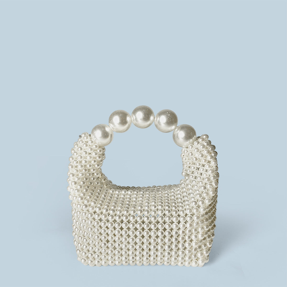 Retro Color Pearl Elegant Hand-woven Beads Boston Women's Handbag