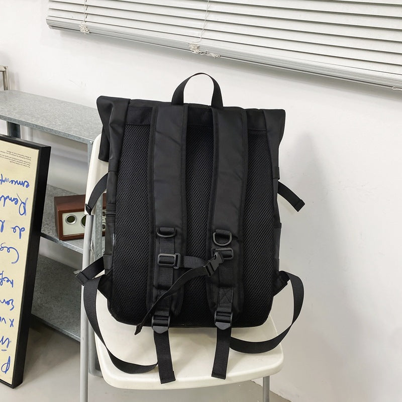 Men's Fashion Flip Cover Waterproof Large Capacity Leisure Backpack