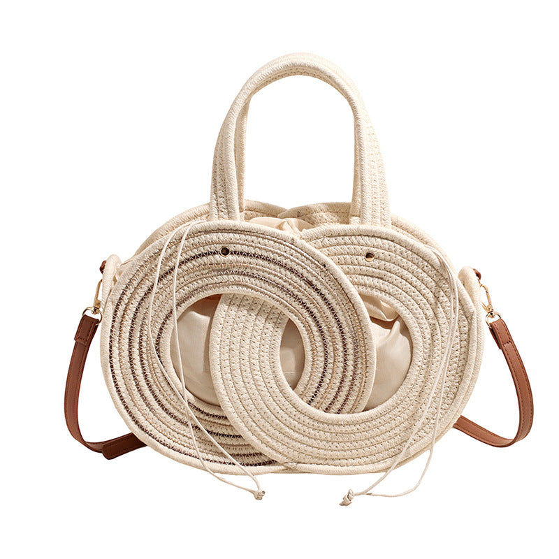 Women's Seaside Vacation Style Single Large Capacity Contrast Color Bags