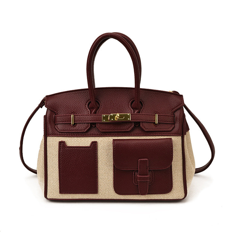 Women's Color Contrast Large Capacity High Sense Women's Handbag