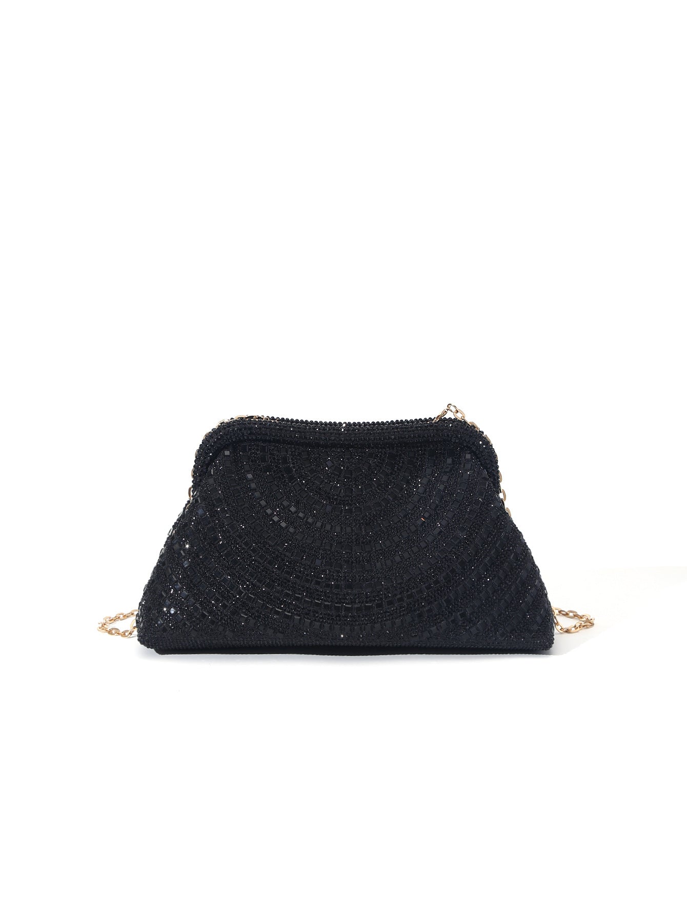 Women's Full Diamond Hot Drilling Clip Dumpling Cloud Dinner Bag