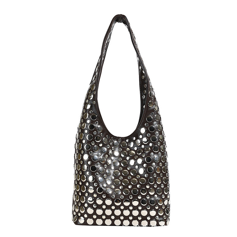 Vintage Punk Style Dot Rivet Underarm Large Bags