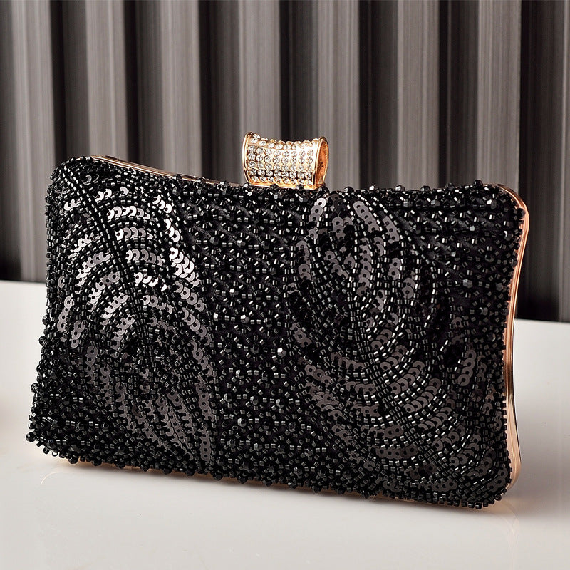 Shiny Diamond Temperament Banquet Full Clutch Fashion Pearl Embroidery Dress Dinner Bag