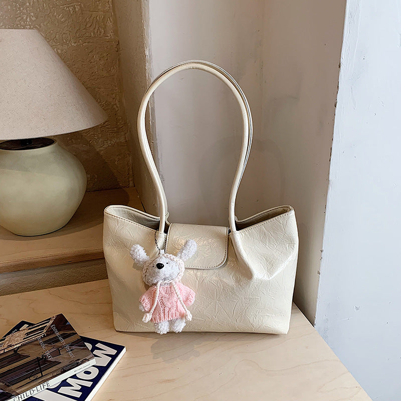Women's Oil Wax Leather Korean Large Capacity Exquisite Fashion Women's Shoulder Bag