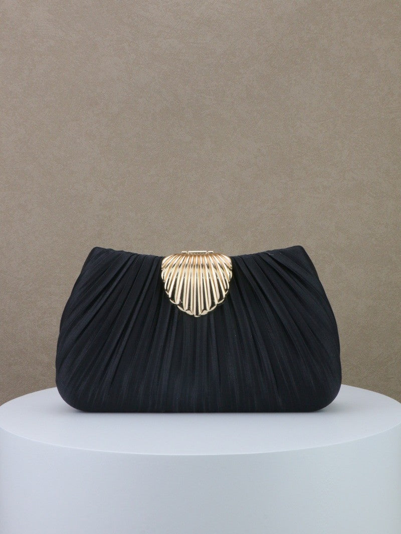 Steel Casing Satin Pleated Banquet Dress Dinner Bag