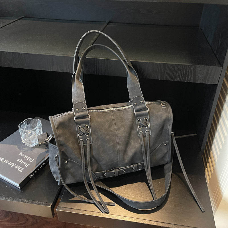 Women's Loose Retro Frosted Large Capacity Commuter Women's Shoulder Bag