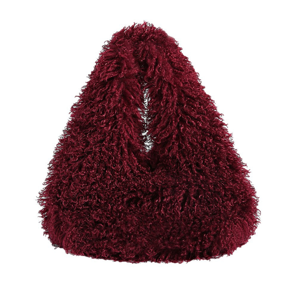 Plush Large Capacity Imitated Tibet Sheep Bags