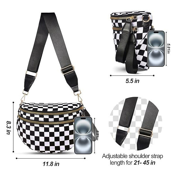 Women's Versatile Chessboard Plaid Money Shell Storage Simple Women's Shoulder Bag