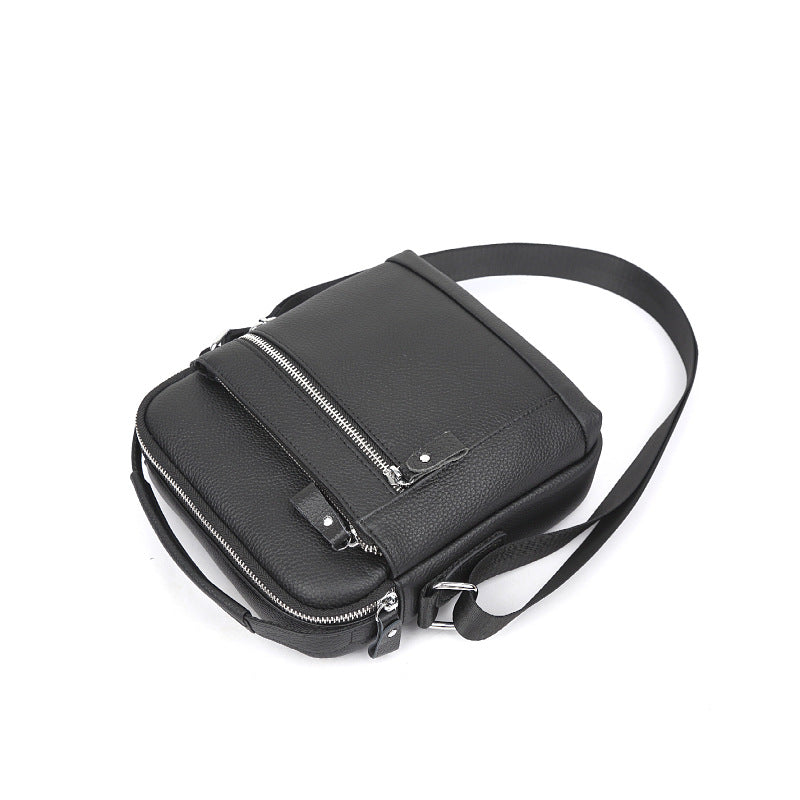 Men's Leather Fashion First Layer Cowhide Vertical Men's Messenger Bags