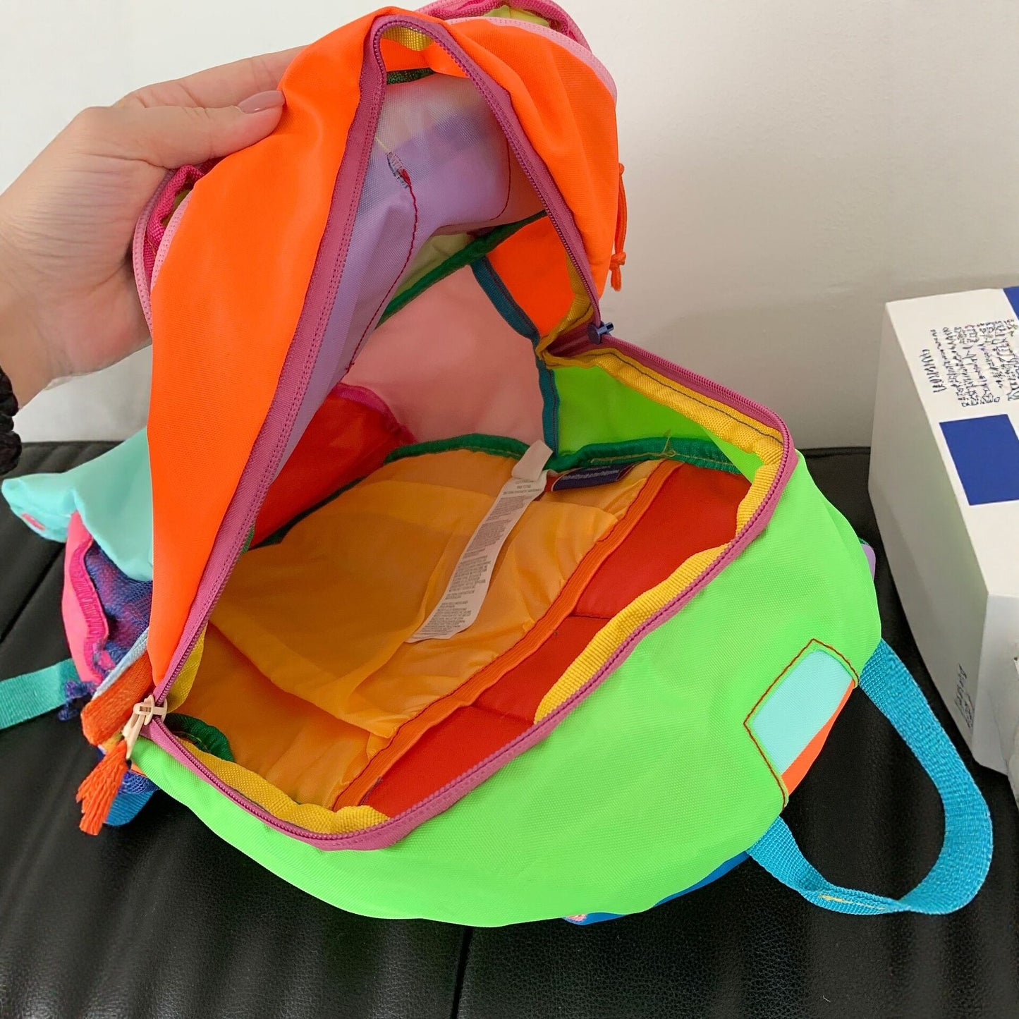 Children's Dopamine Color Contrast Patchwork Large Capacity Backpacks