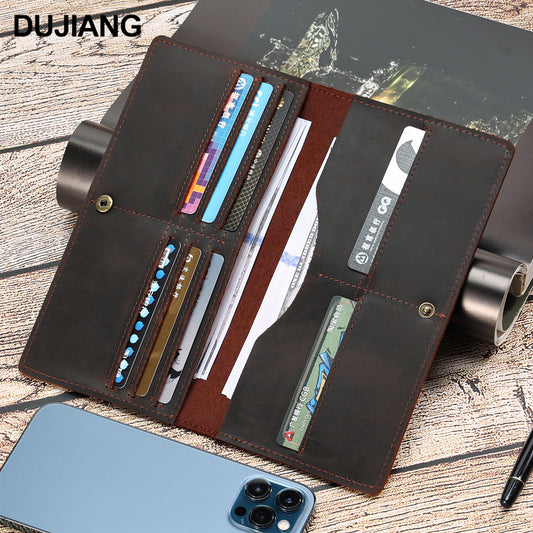 Men's Leather Multifunctional First Layer Cowhide Men's Clutch