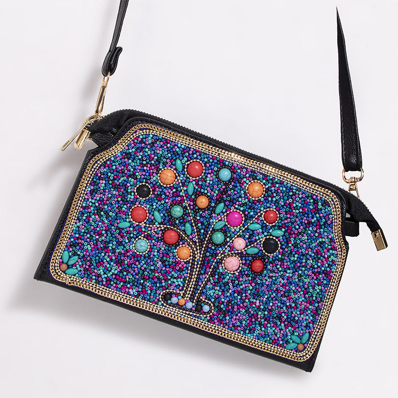 Women's Bohemian Style Bead Shell Flower Trip Bags