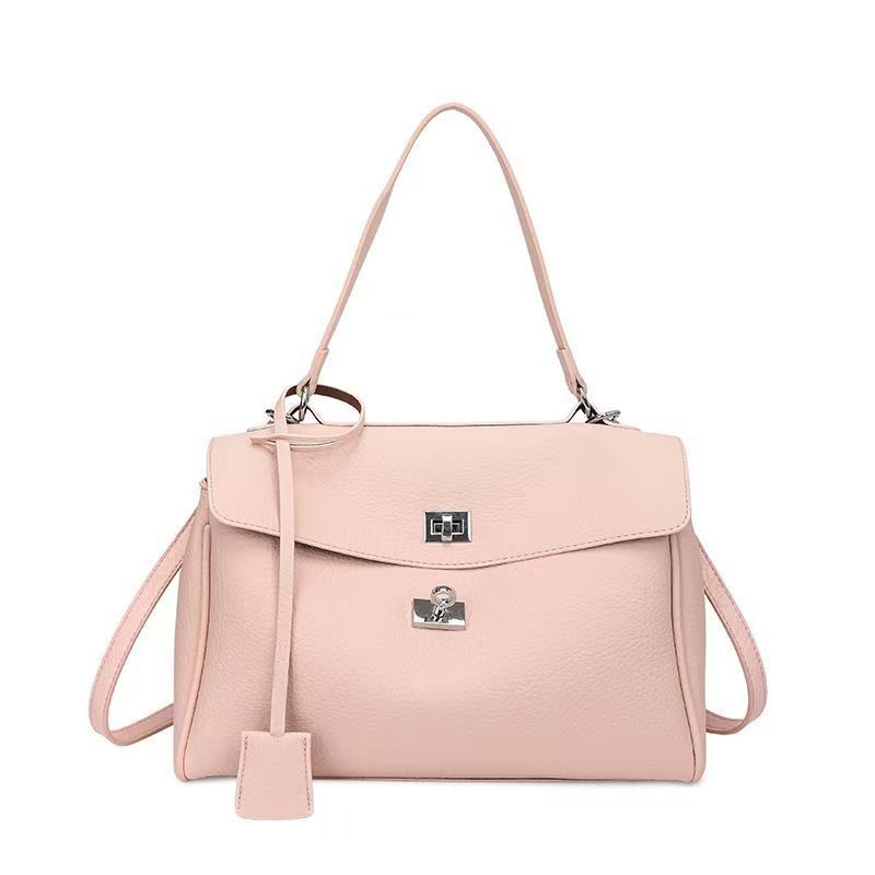 Women's Textured Lychee Pattern Soft Leather Large Bags