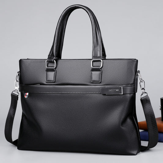 Men's Business Leather Computer Large Capacity Men's Bags