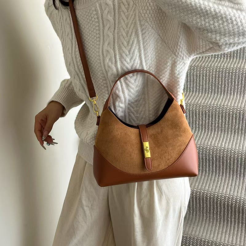 Women's Contrast Color Design Commute Portable Fashion Women's Shoulder Bag