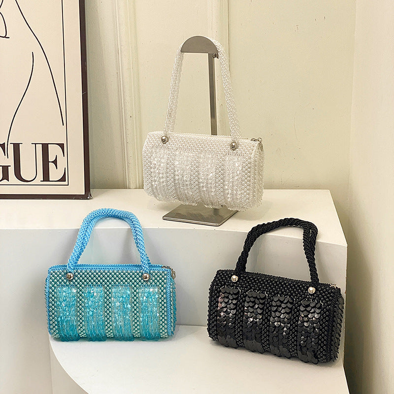 Summer Mori Style Soft Fashion Classic Pearl Hand Carrying Women's Shoulder Bag