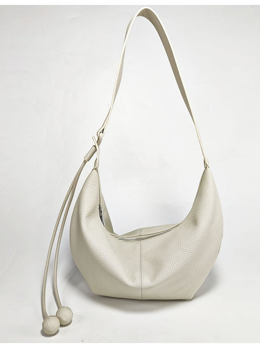 Women's Cowhide Niche Large Capacity Crescent Dumpling Bags
