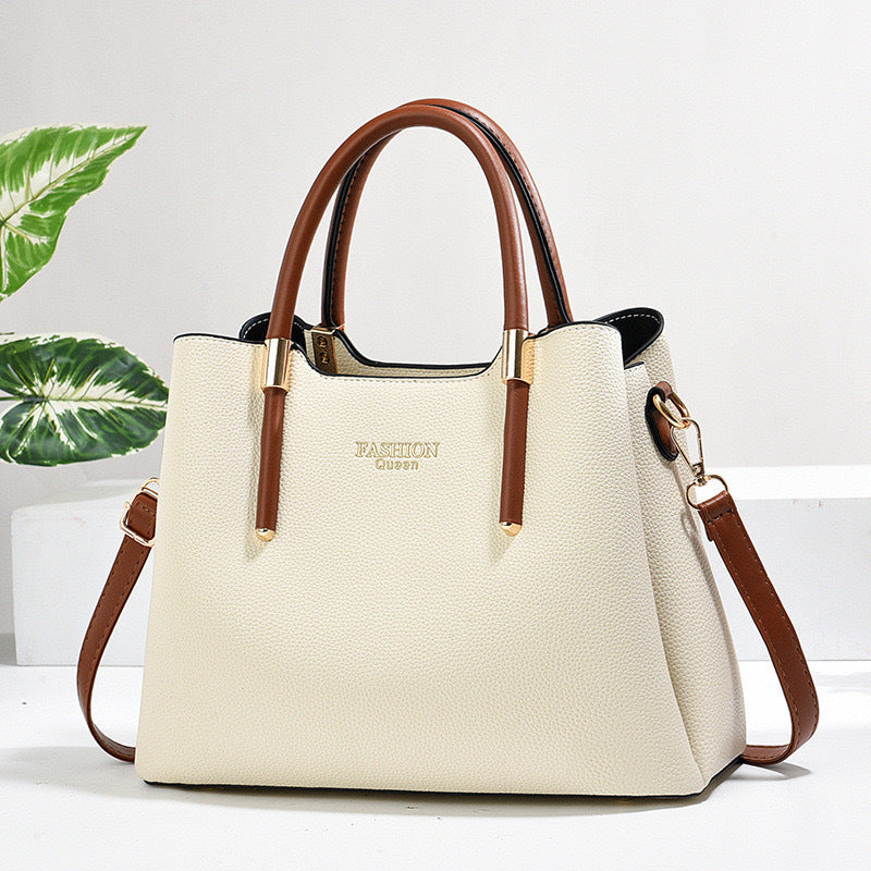 Solid Color Textured Simple Design Leisure Handbags