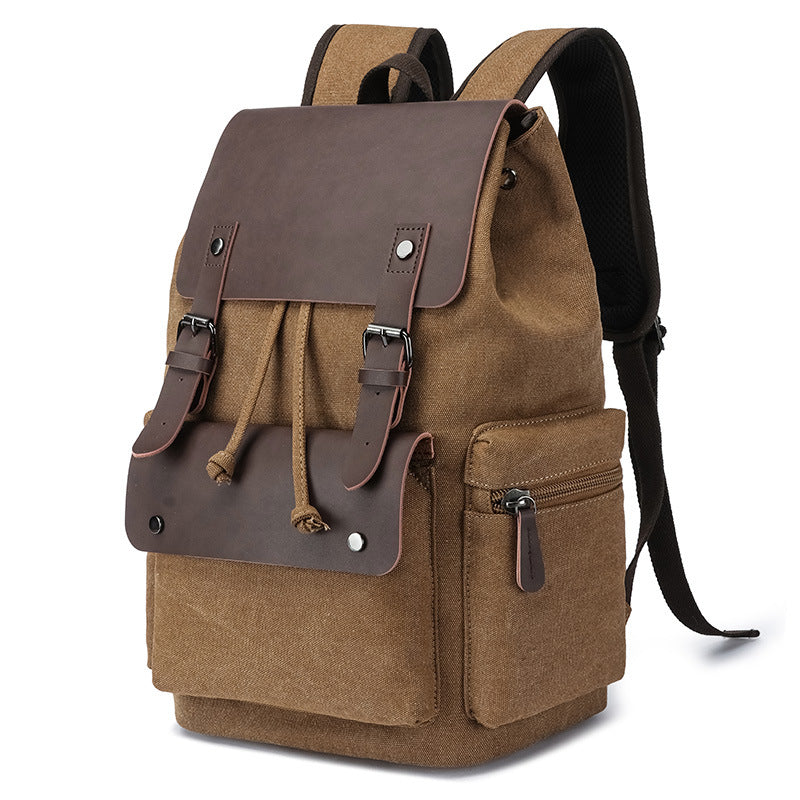 Leather Fashion Preppy Style Couple Computer Leisure Backpack
