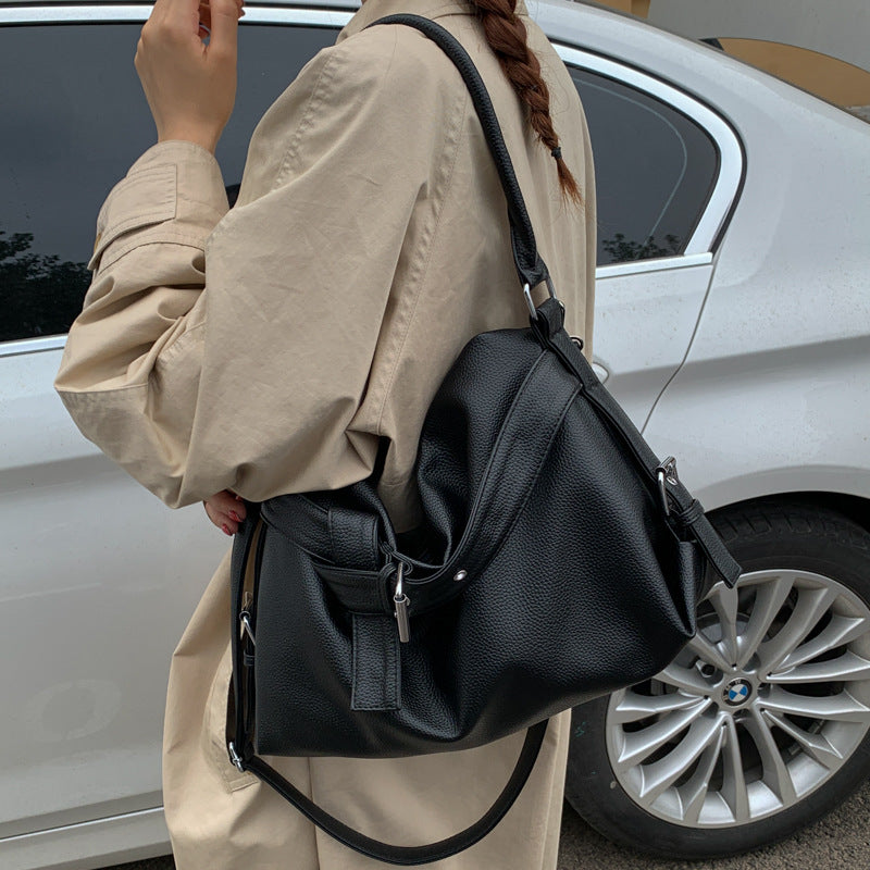 Retro Large Capacity Soft Leather Design Tote Bag