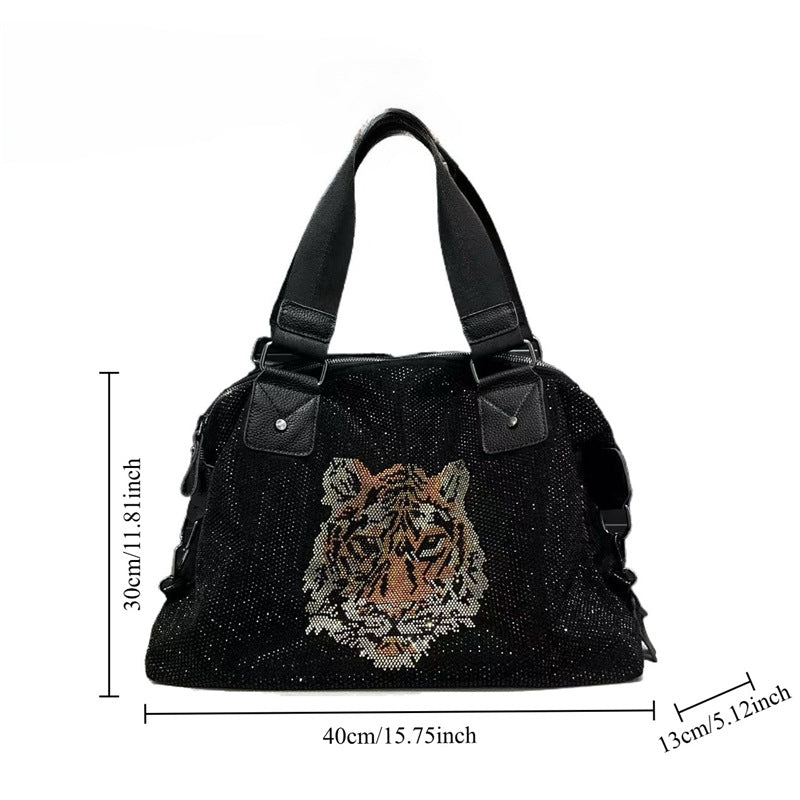 Women's Diamond Decorations Personalized Large Capacity Retro Temperament Bags