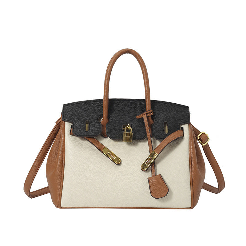 Fashion Platinum Kelly Large Capacity Lychee Women's Handbag