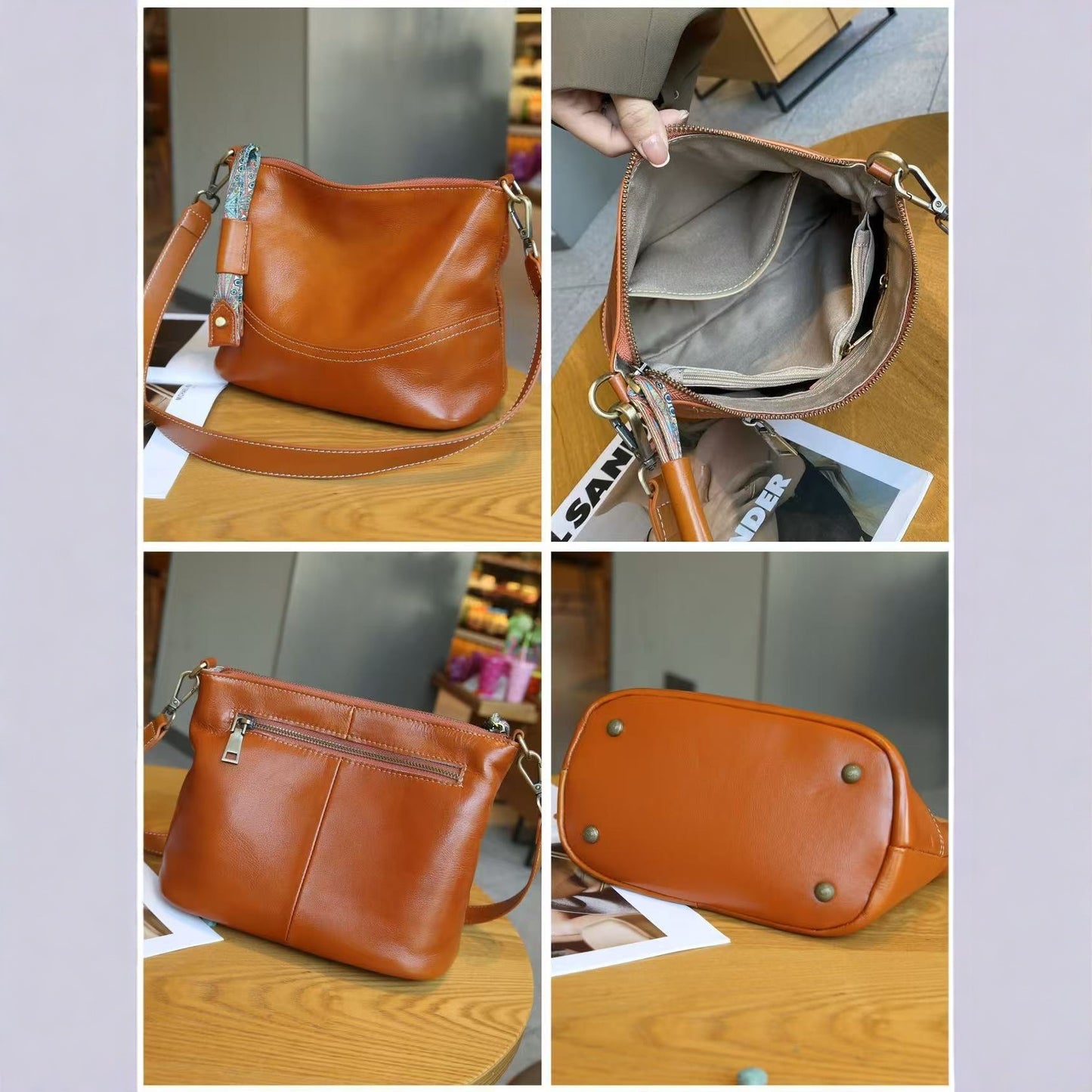 Women's Leather Cow Single Lady's Fashion Large Capacity Women's Shoulder Bag