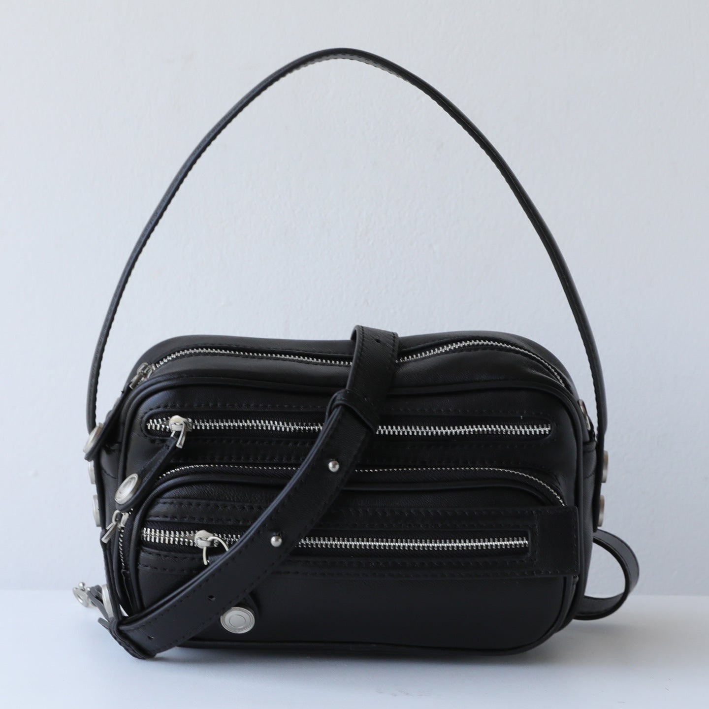 Popular Women's Design Zipper Leather For Small Square Bag