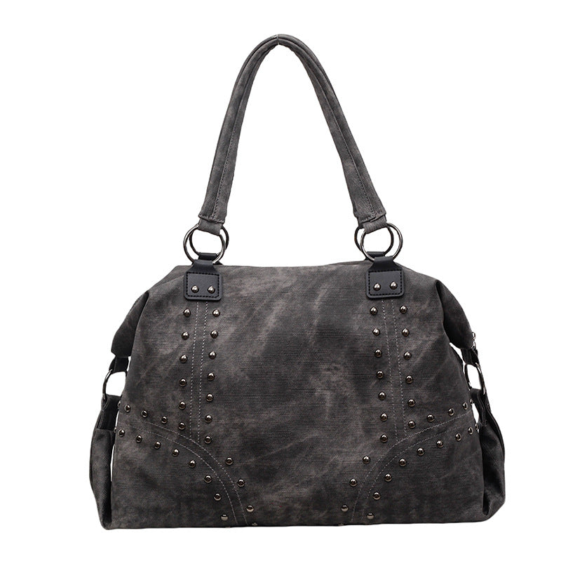 Women's Retro Fashion Rivet Simple Large Capacity Women's Shoulder Bag