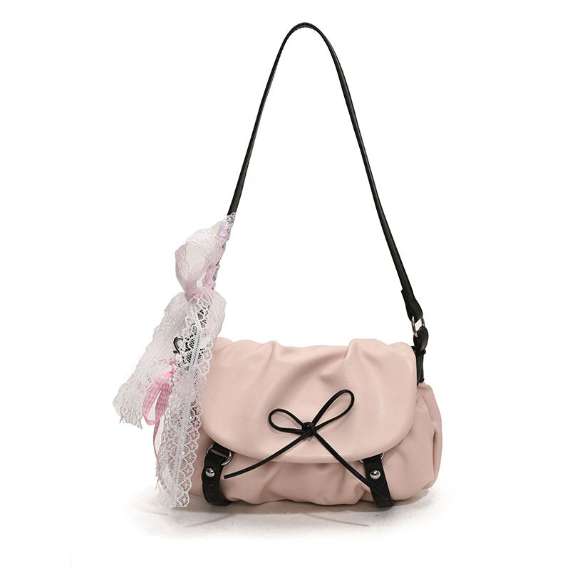 Style Bowknot Female Niche Pleated Design Spring Small Square Bags